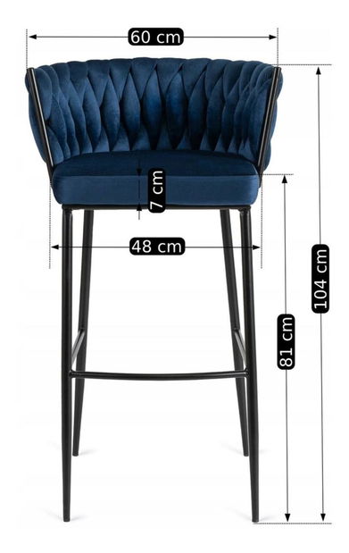 Barska stolica Frenar 1 (mornarsko plava) 