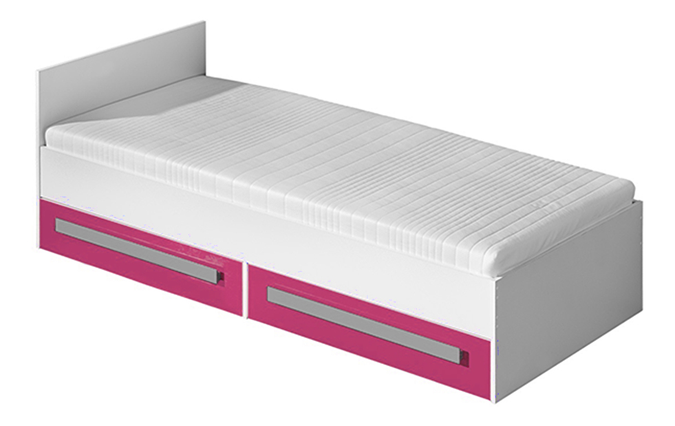 Jednostruki krevet 90 cm Gullia 11 (ružičasta + siva)