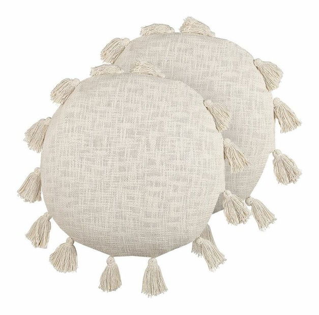 Sada 2 ozdobných vankúšov 45 x 45 cm Madi (béžová)