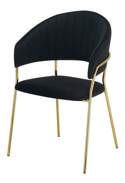 Dizájnos étkezőfotel Dasmona 1 (fekete + arany + króm)