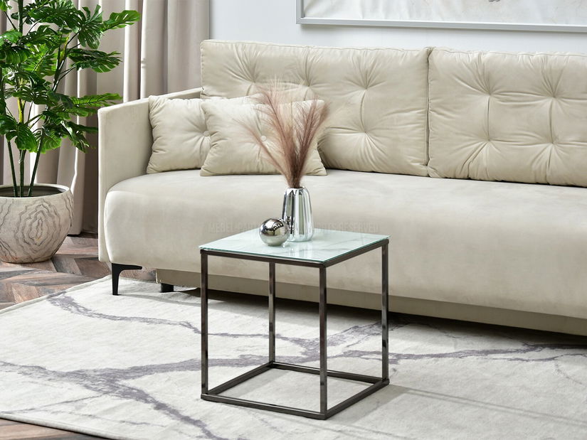 Dohányzóasztal Bella S (fehér márvány + fekete)