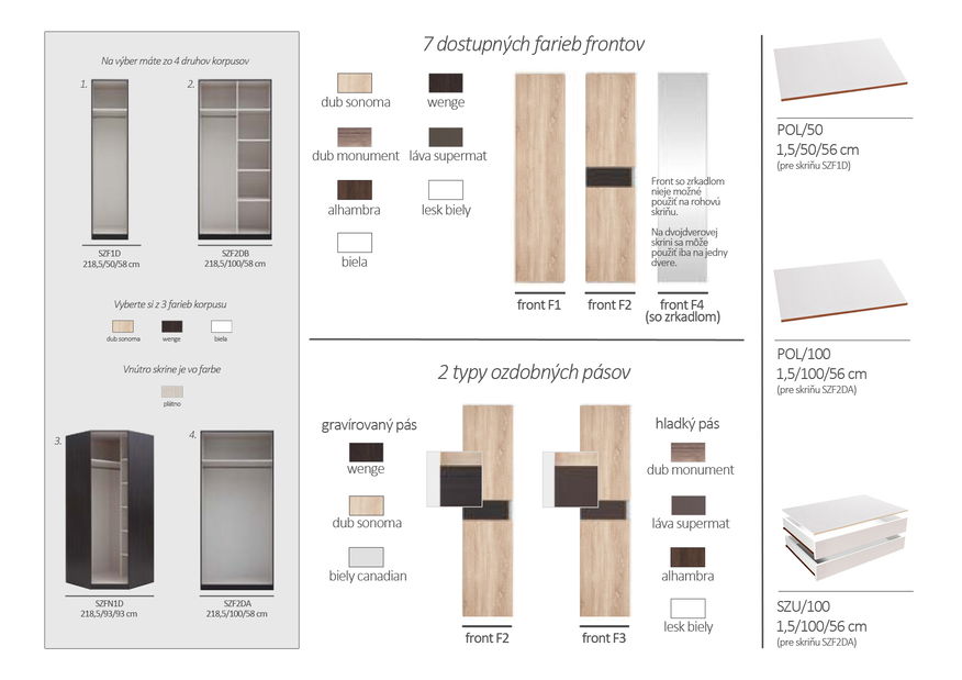 Corpul dulapului de haine, de colț Wendi SZFN1D