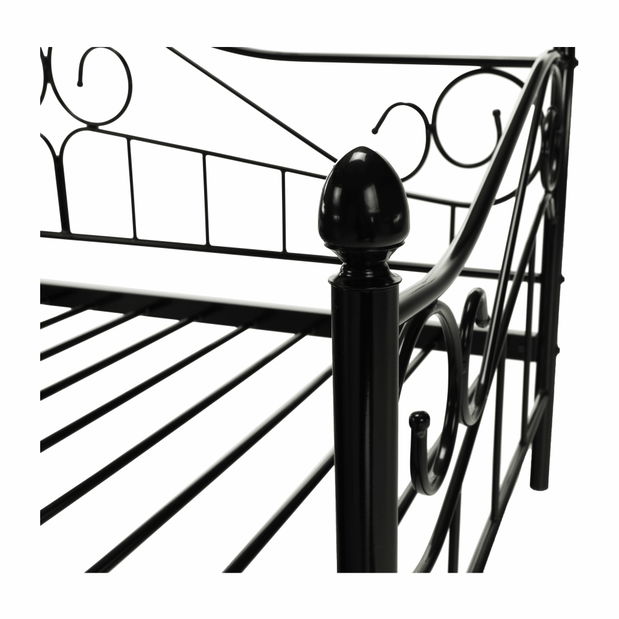 Egyszemélyes ágy 90 cm Danina (fekete) (ágyráccsal)