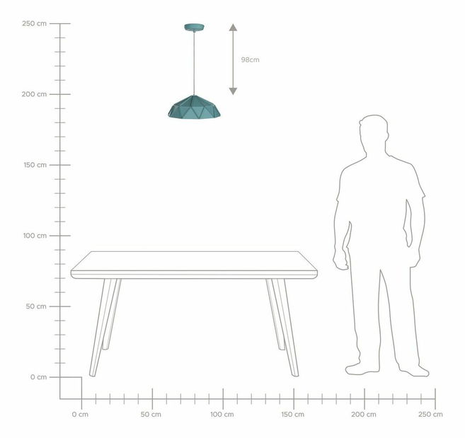 Függő lámpa Somia (tyrkysová)