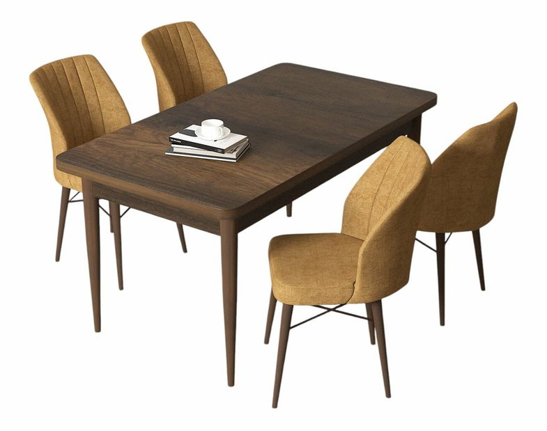 Jedálenský set Arpo (orech barokový + cappuccino) (pre 4 osoby)