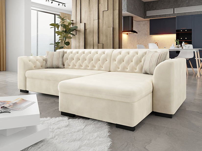 Kutna sofa na razvlačenje Leon (D) (Magic Velvet 2250 + Magic Velvet 2250 + Senegal 825)