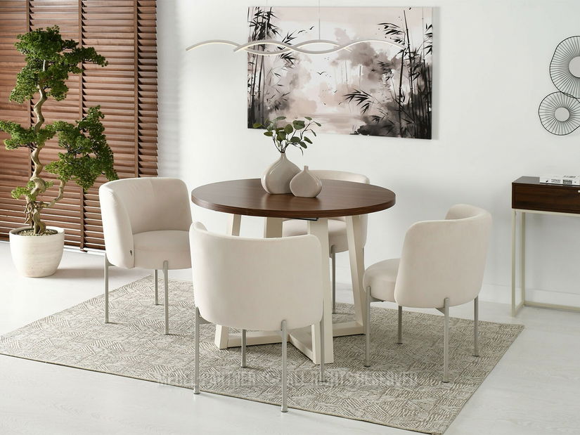 Stolica Charliez (krem + siva)