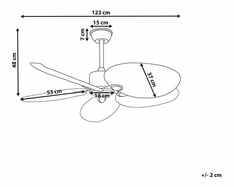 Stropni ventilator sa svjetlom Mamza (prirodna)