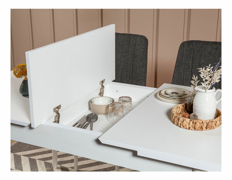 Étkező szett Vlasta 1 (fehér + antracit) (4 fő részére)