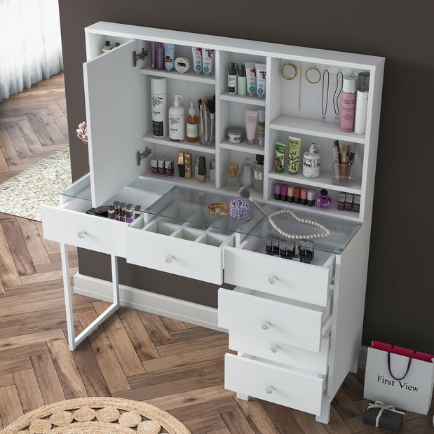 Toaletný stolík Beja (biela)