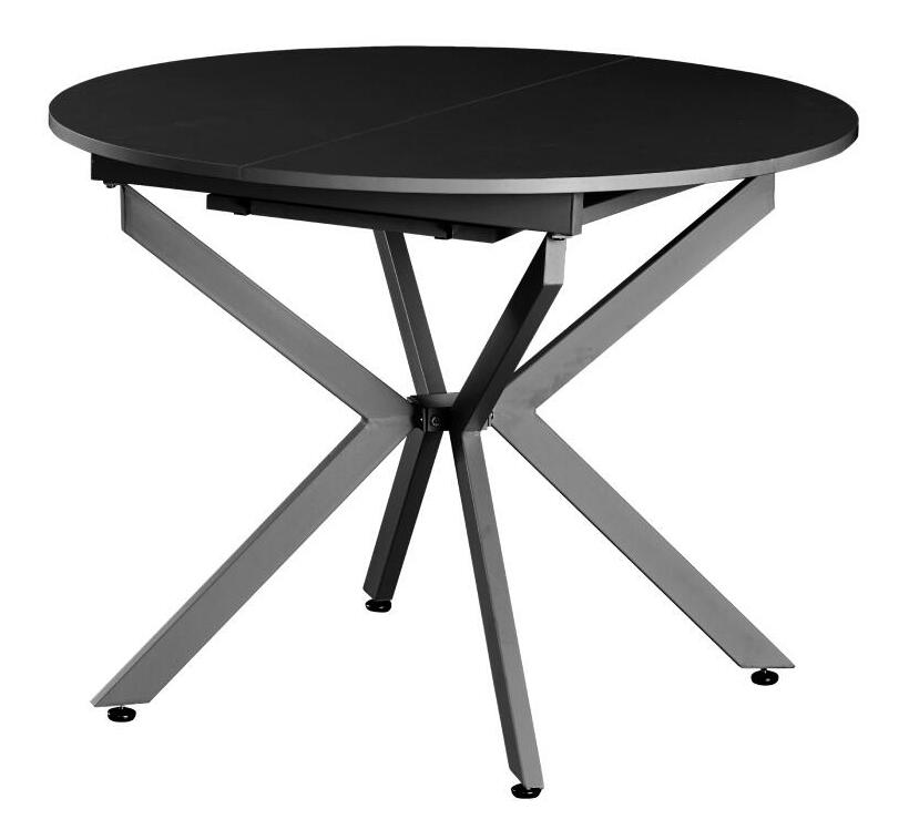 Masă de sufragerie extensibilă Amero (negru) (pentru 4-6 persoane)