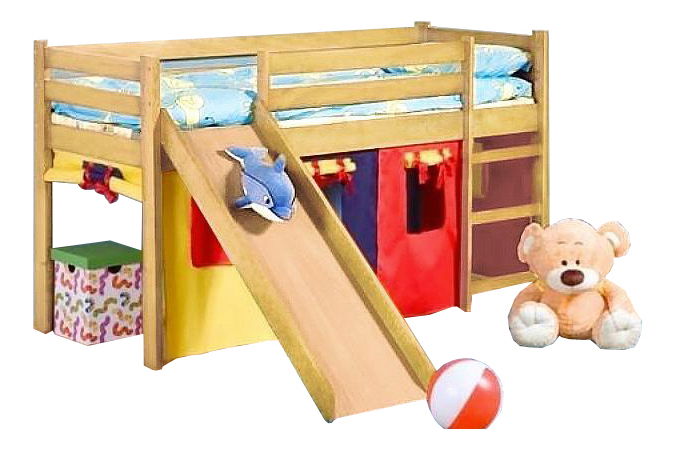 Poschodová posteľ 80 cm Nariz (masív, s roštom a matracom) (borovica)