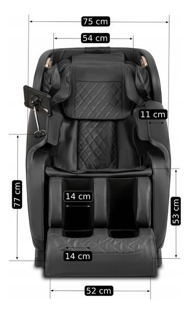 Masážne kreslo Visita Max (čierna) 