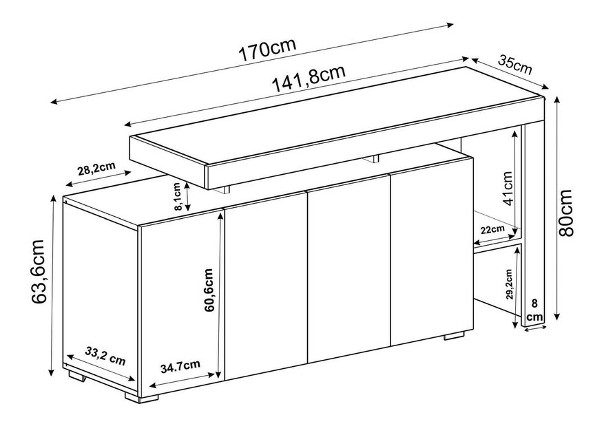 Dulap Belezza 1 (travertin + nuc)