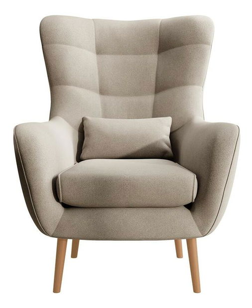 Fotoliu cu suport picioare Veneza VZ1 (bej deschis + fag)