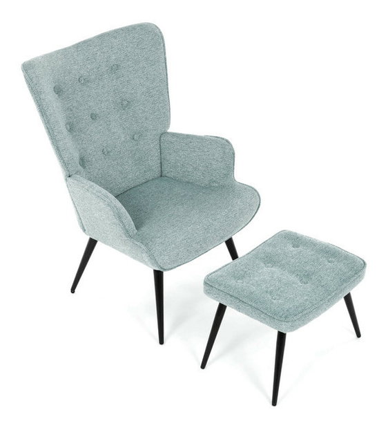 Kreslo s taburetkou Akitta (modrá)