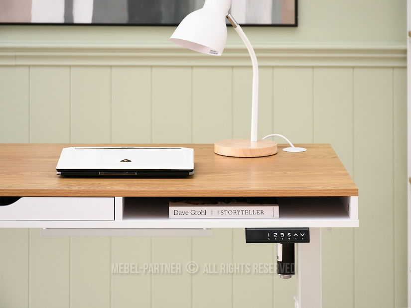 PC asztal Osto 100 (fehér tölgy + fehér)