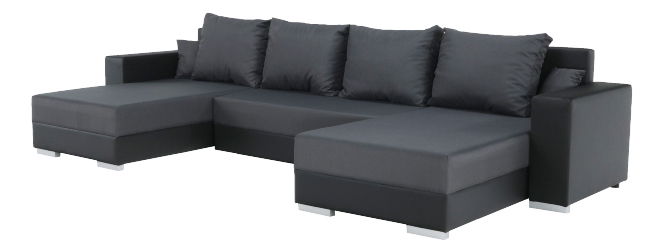 Rohová sedačka U Estevot (čierna + sivá) (P)