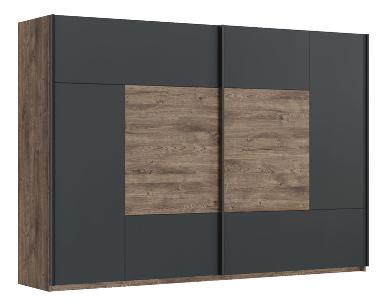 Šatníková skriňa Amnezi (dub ribeck + grafit tmavý) 