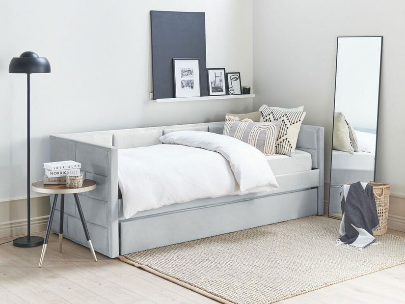 Pat de o persoană 200 x 90 cm Chaza (gri)