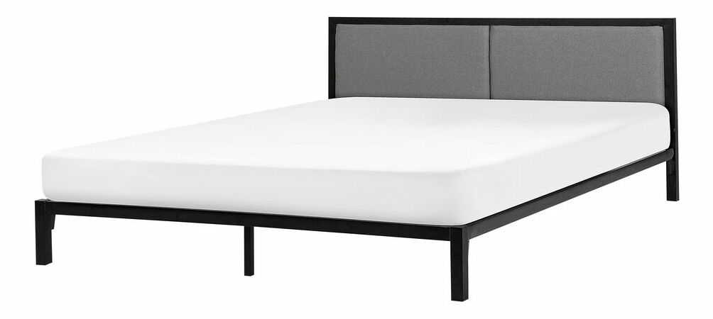Manželská posteľ 180 cm CAMAR (s roštom) (čierna)