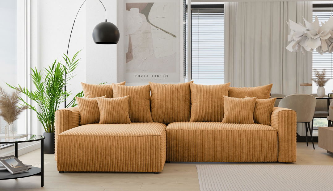 Rohová sedačka Baria (L) (horčicová)