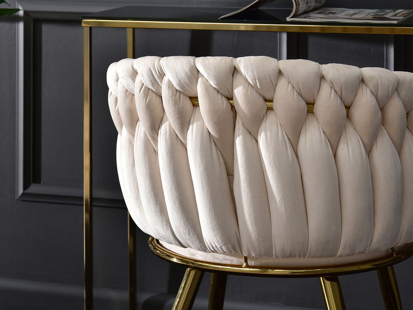 Jedálenská stolička Radio (béžová + zlatá)