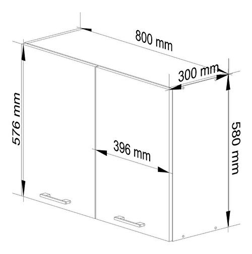 Dulap de bucătărie superior Organo W1 80 (alb + grafit)
