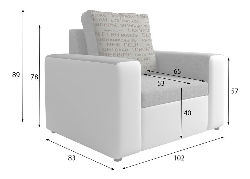 Kreslo Lavenda (svetlohnedá + hnedá)
