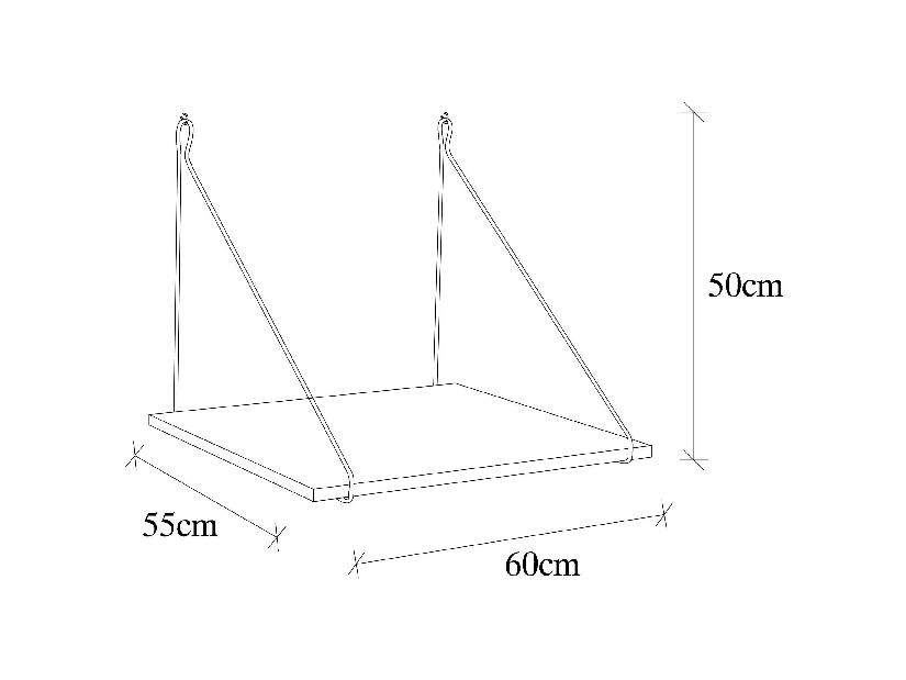 Raft Nusoma 1 (negru + lemn) 