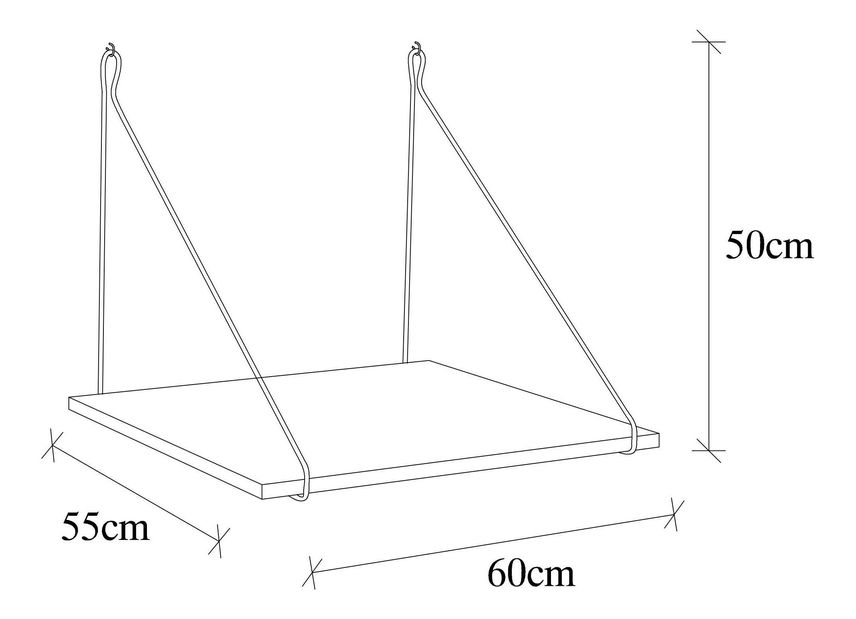 Polica Nusoma 1 (čierna + drevo) 
