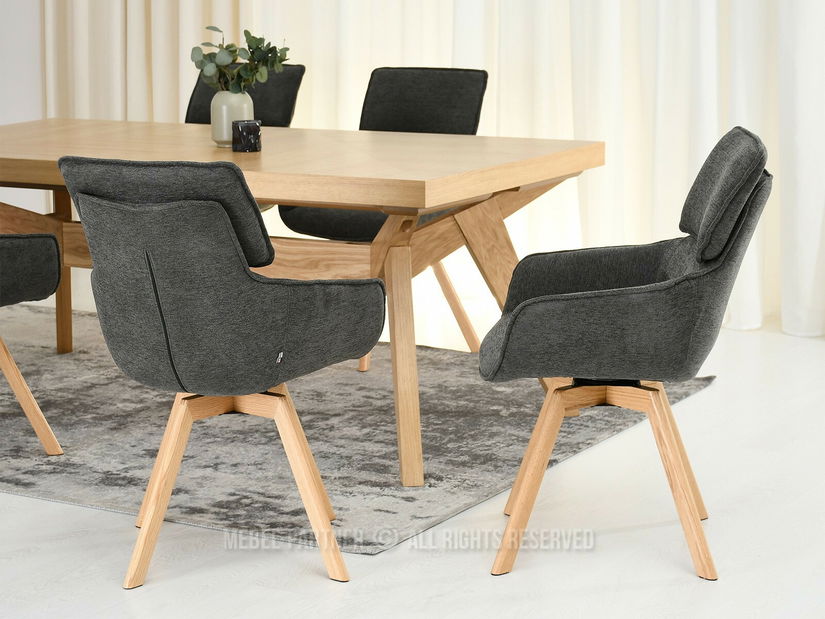 Scaun sufragerie Distorsion (grafit + stejar)