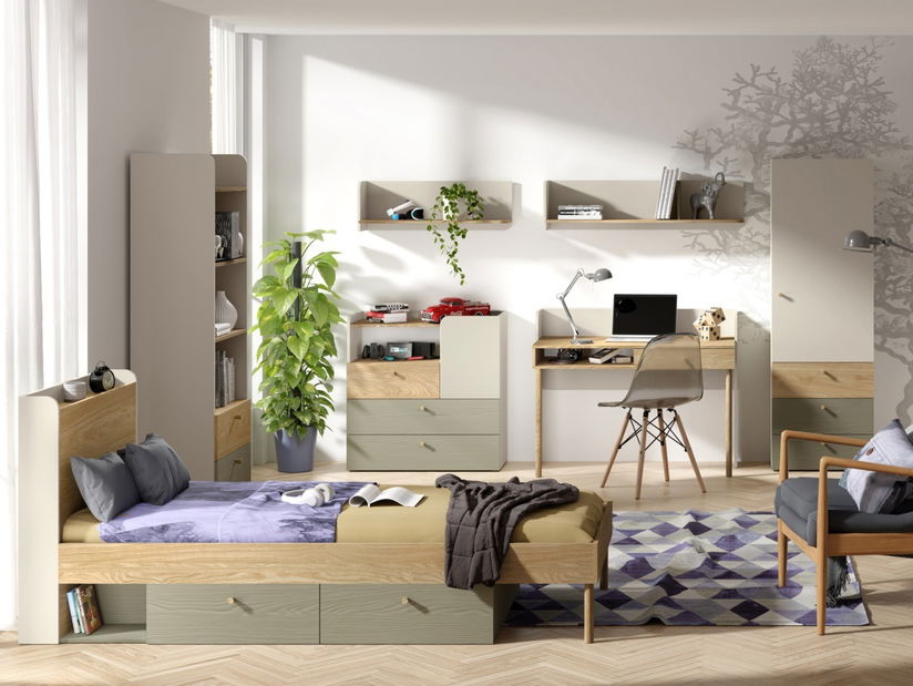 Masă PC Yoda 11 (bej deschis + stejar uleios)