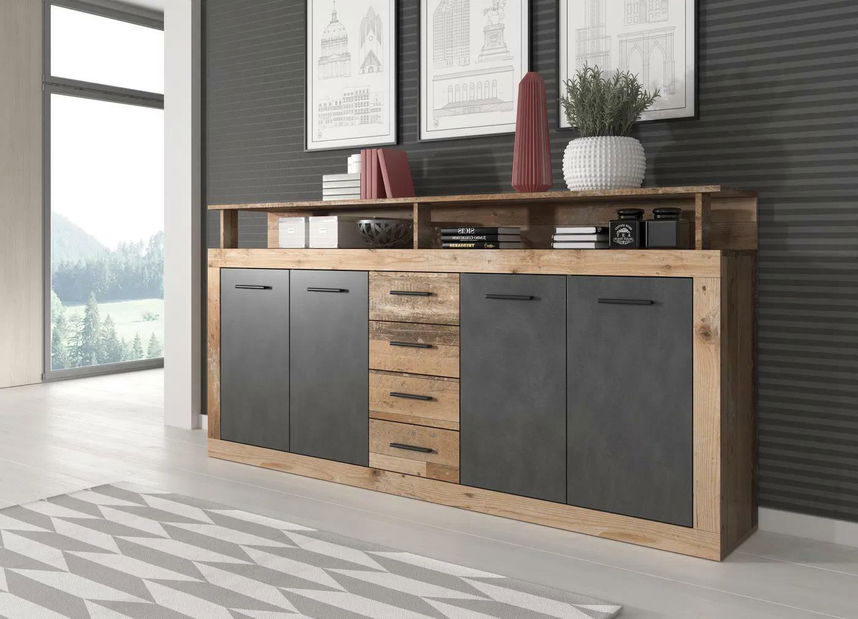 Komoda Lenita XXL (hrast matera + drvo)