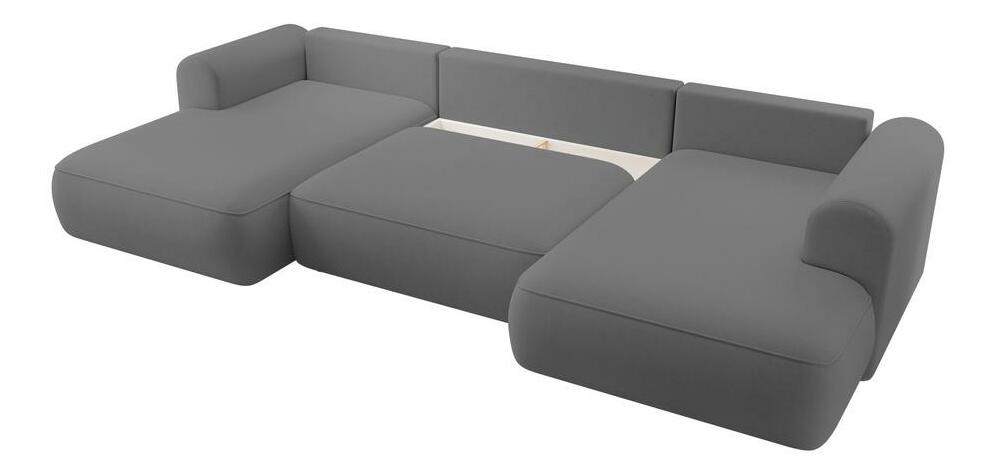 U alakú sarokkanapé Olivo U (J) (világos szürkés fekete + fekete)