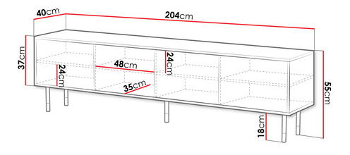TV stolić/ormarić Mediana 4D (crna + zlatna)