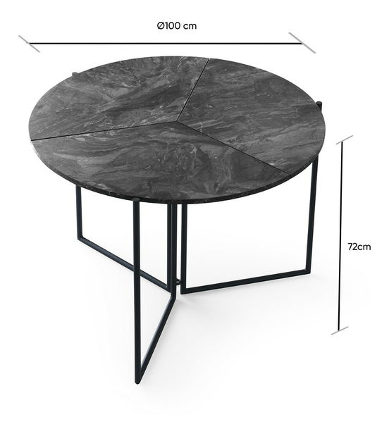 Jedálenský stôl (pre 4 osoby) Yan (Antracit)