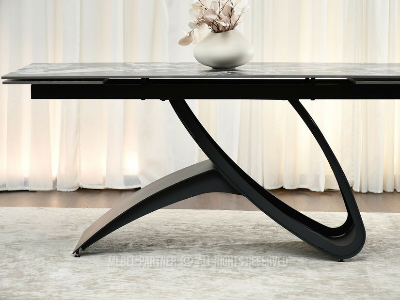 Masă sufragerie Caramelos (marmură + negru)