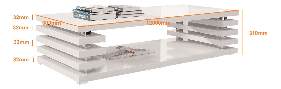 Masă de cafea Palga (Alb)