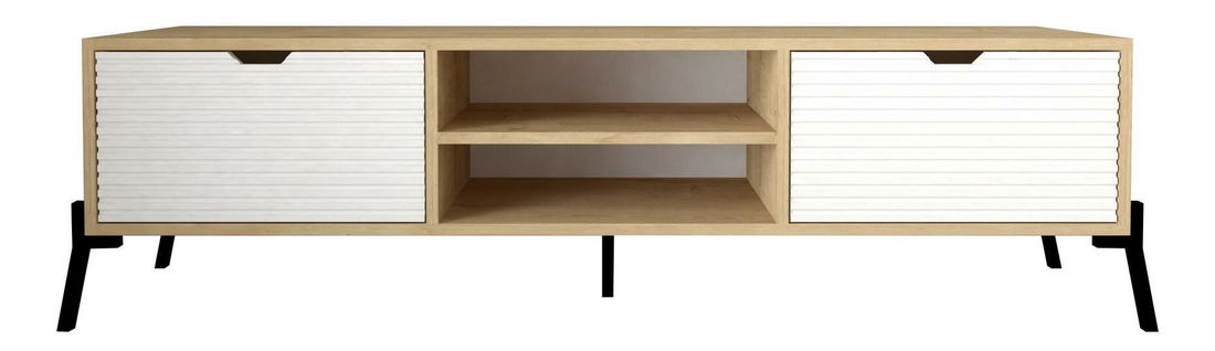 Nappali bútor szett Lifalona (zafír tölgy + fehér + fekete)