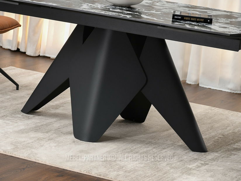 Masă sufragerie Noruega (marmură + negru)