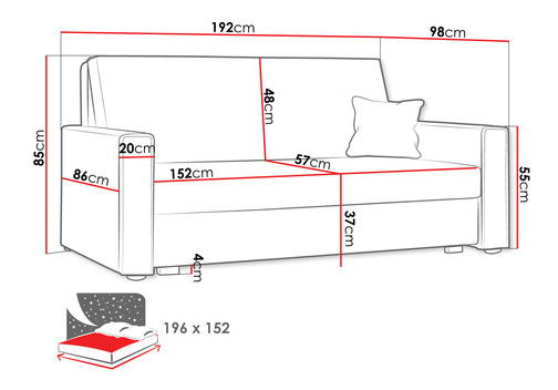 Rozkladacia pohovka Carivia Star IV (horčicová) (s úl. priestorom)