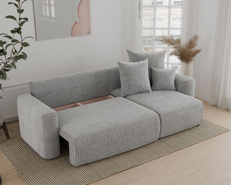 Rohová sedačka Denia (P) (svetlosivá)