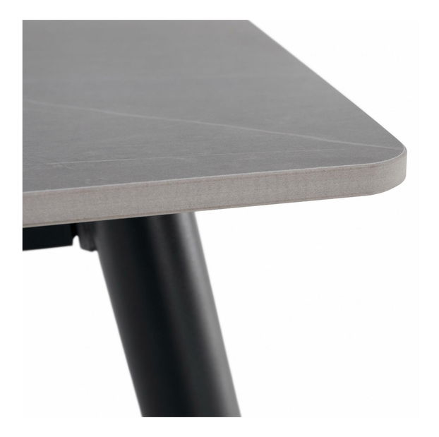 Masă sufragerie Fresia 1 (gri marmură + negru) (pentru 4 persoane)