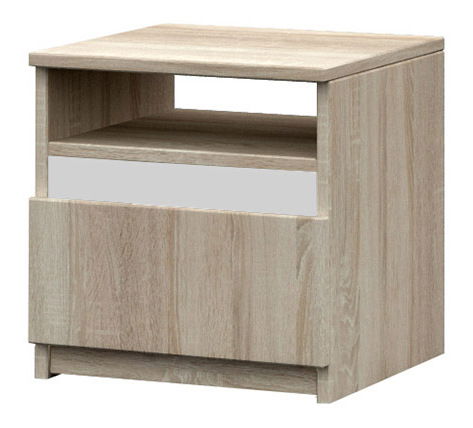 Nočný stolík Mevole (dub sonoma + biela)