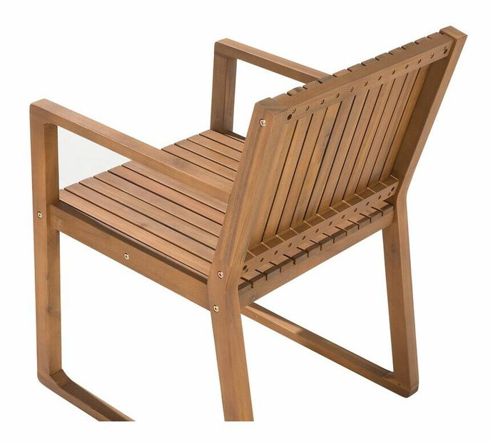 Set pentru grădină SASAN (maro deschis) (perne verzi) (pentru 8 persoane)