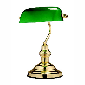 Stolna lampa Antique 2491 (zlatna + zelena)