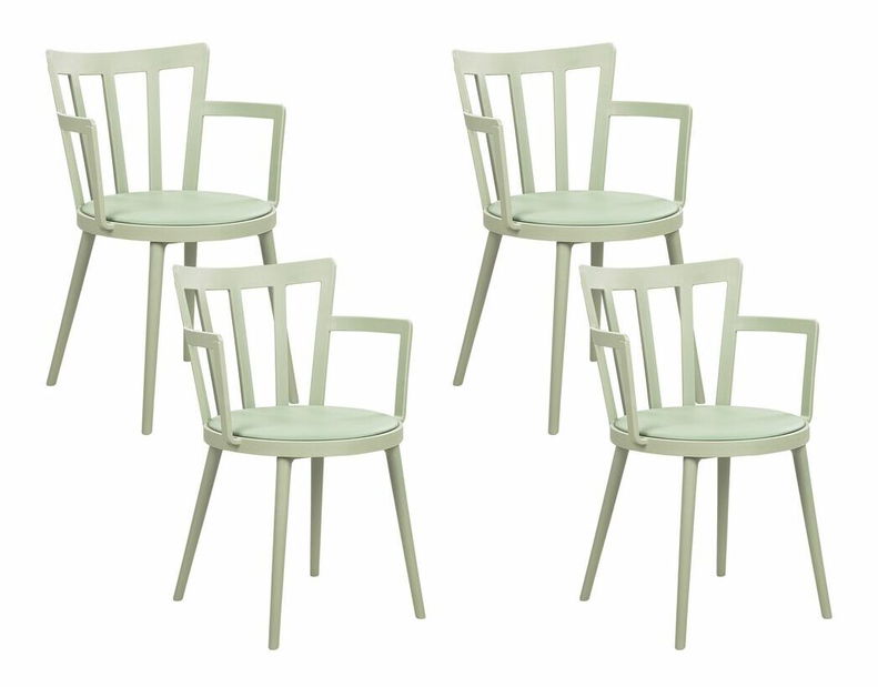 Set 4 ks jedálenských stoličiek Morza (zelená)