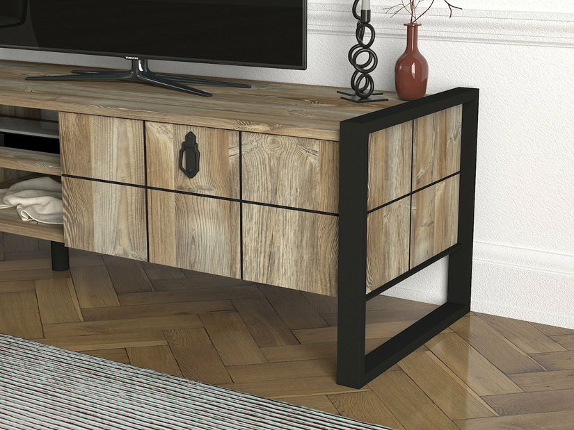 Masă TV/ Dulap Losty (Nuc + Negru)