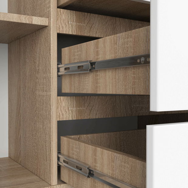 Komoda Kurtinaitis 2D 4SZ (hrast sonoma + bijela)